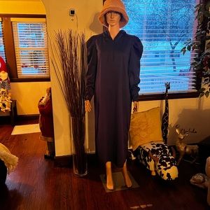 Women's Puff Long Sleeve Sweater Dress - Who What Wear Black Large